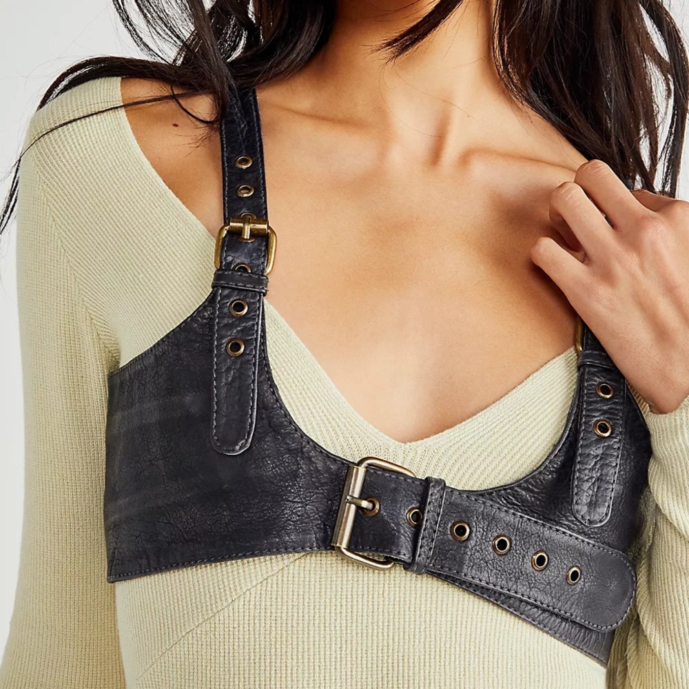 Free People Black Leather Harness